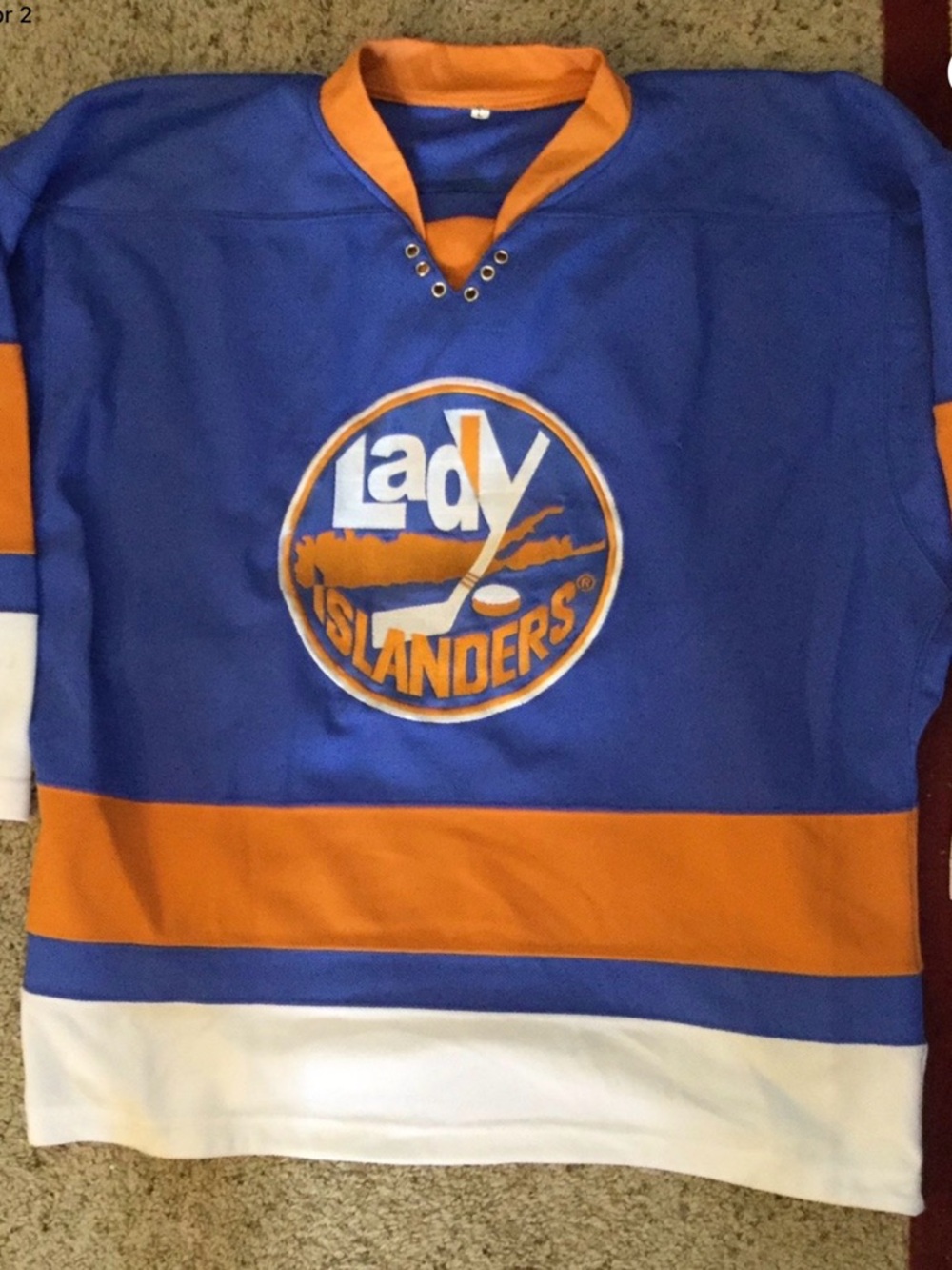 New York Islanders Lady Islanders True Vintage Hockey Jersey Shirt Top Y2K sz L